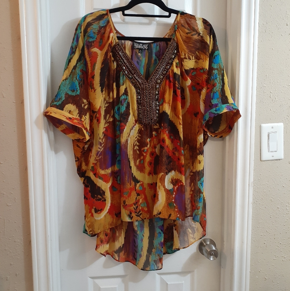 Multicolored tunic   top sz 3X